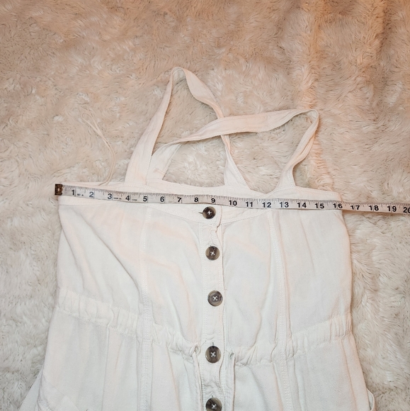Free People Catch the Breeze Dressbiff White Size Small Linen Blend - Picture 12 of 15